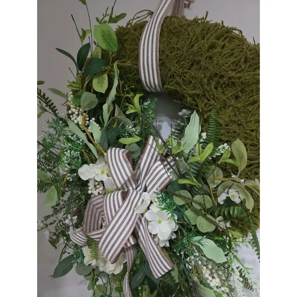 Handmade Every Day Year Round Moss Covered Angel Vine Wreath Large